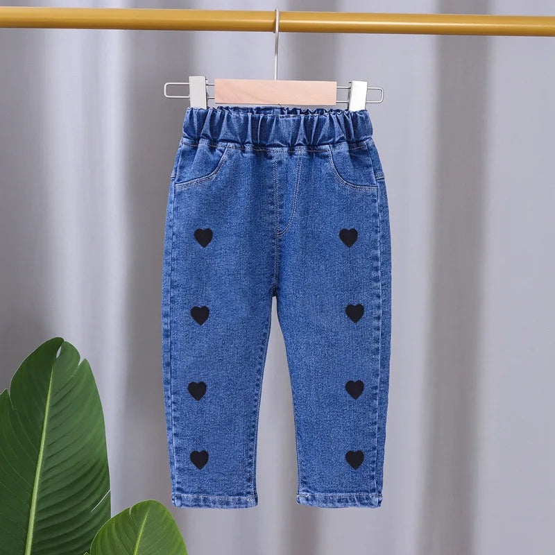 Baby Girls Stretch Flared Denim Jeans Pants, Spring/Fall, Sizes 9M-5T, Prints