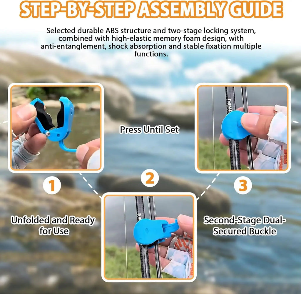 New 2-8PCS Portable Fishing Pole Holder Fishing Rod Fixer Wall Mounted Fishing Pole Straps Clip Multifunctional Rod Holder Tools