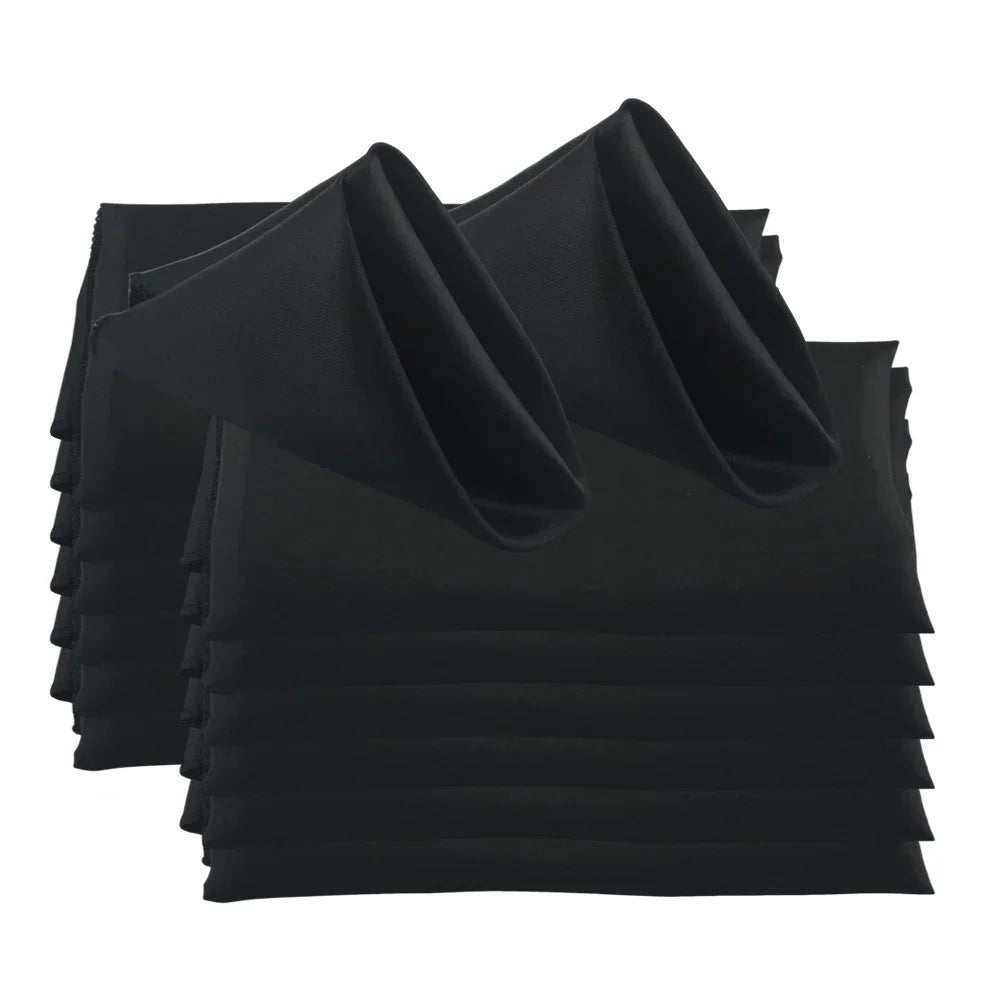 50pc Square 30x30cm Satin Elegant Satin Napkins Perfect For Wedding Graduation & Dinner Parties Restaurant Coffee/Cake Tea Towel