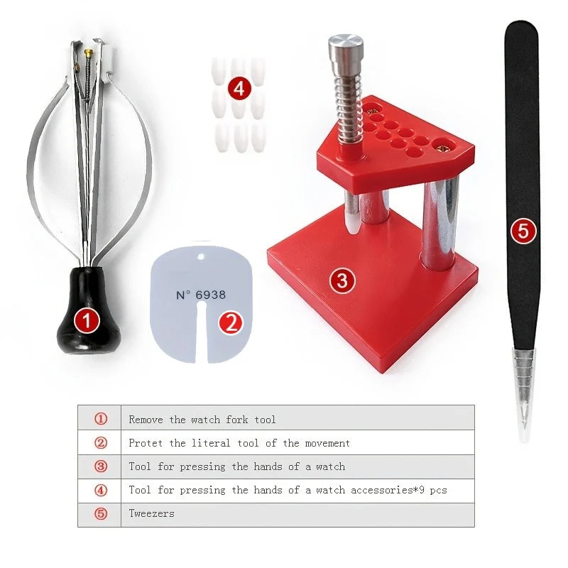 Watch Hand Needle Remover Presser Portable Wristwatch Plunger Puller Accurate Parts Watchmaker Repair Fittings Tools Red Machine