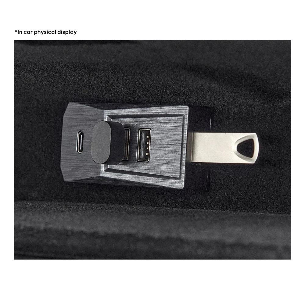 Glovebox USB Hub For Tesla Model Y Juniper 2025 Launch Model 3 Highland Type-C Digital Splitter Docking Station Data Tansmission