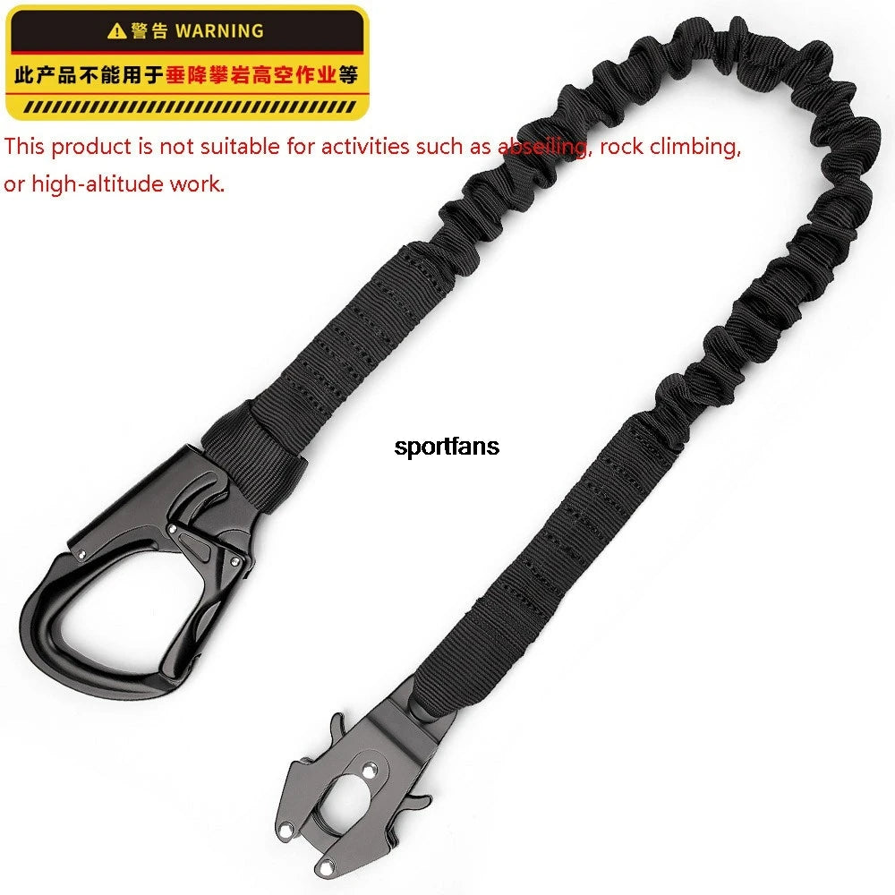 Quick Locking Elastic Safety Rope A Tactical Double End Hanging Buckle Elastic Safety Rope Sling 1/2 Point Bungee Gun Strap Hook
