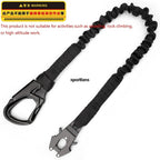 Quick Locking Elastic Safety Rope A Tactical Double End Hanging Buckle Elastic Safety Rope Sling 1/2 Point Bungee Gun Strap Hook