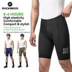 ROCKBROS Summer Cycling Shorts Lightweight Elastic Qucik Dry Breathable With Soft Sponge Pad Shock Absorption Men Cycling Shorts