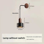 Travertine Wall Sconce E27 Wabi Sabi Retro Bedside Lamp, Yellow or Black Stone, 7W Warm White