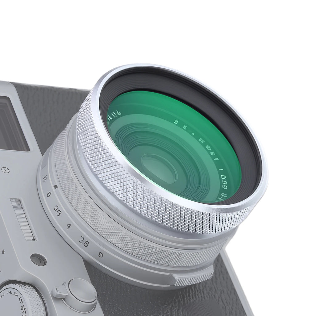 Haoge LUV-X54W Metal Lens Hood with MC UV Multicoated Ultraviolet Lens Filter for Fujifilm Fuji X100VI X100V Camera Silver