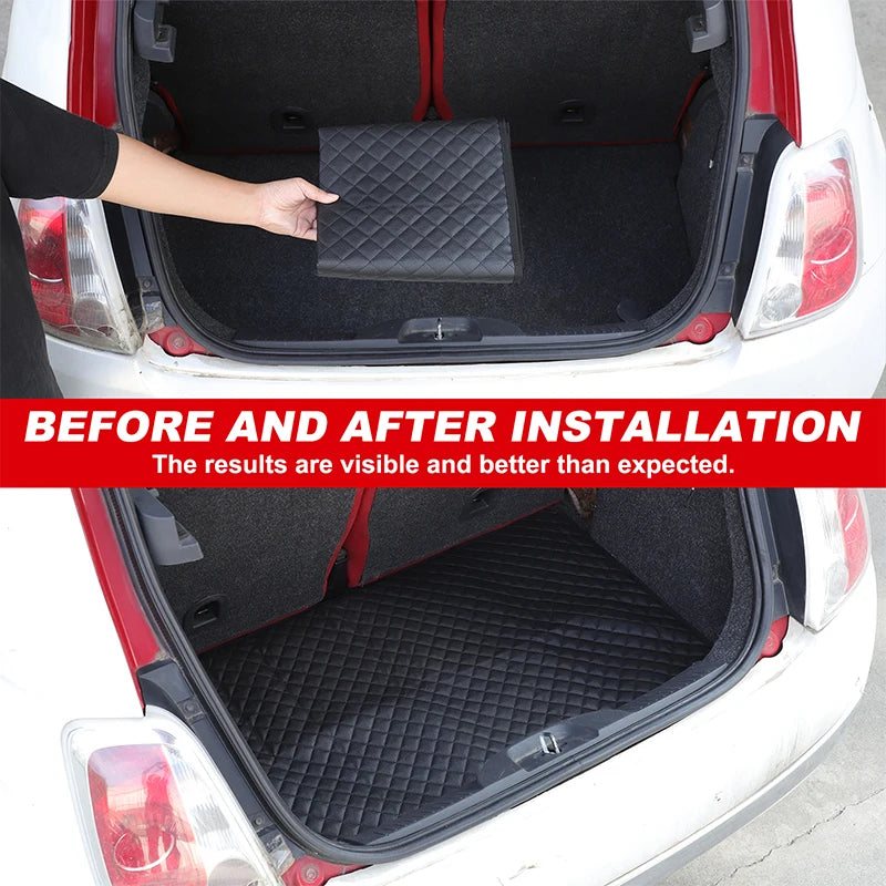 For Fiat 500 2007-2024 Automobile Trunk Pad Dust, Waterproof, Scratch Protection MAT LHD RHD Automobile Rear Pad Carpet