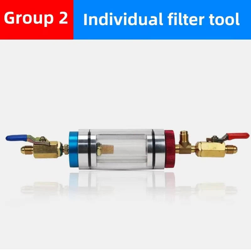 Automotive Air Conditioning Compressor Oil Filter And Refrigerant Oil Analyzer Filler Purifier for Cooling System Maintenance