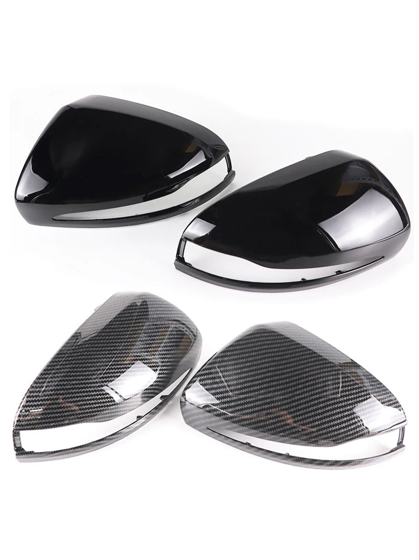 Mercedes-Benz Door Mirror Cap Covers Carbon Fiber Look or Bright Black for W205 W213 W222
