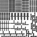 128Pcs Vacuum Connector Assortment Plastic Hose Joiner Tee Water Spray Pipe Joints Plastic Straight T Piece Connectors for Car