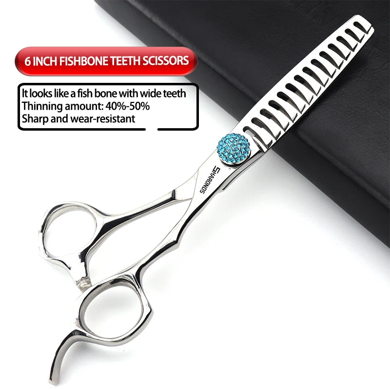 440C Japanese Stainless Hairdressing Scissors 6 Inch / 7 Inch Hair Scissors Right hand Barber Shears Left Handle Hair Cutting