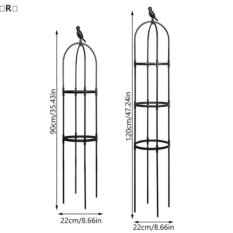 Plant Climbing Support Trellis Stand 2-3 Tier, White or Black, for Tomato Vine Plants