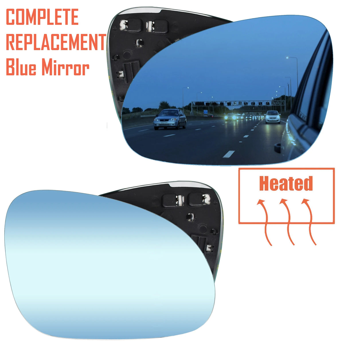 Heated blue mirror glass replacement left & right for VW Golf 5 MK5 Jetta Passat B6 2006-2009