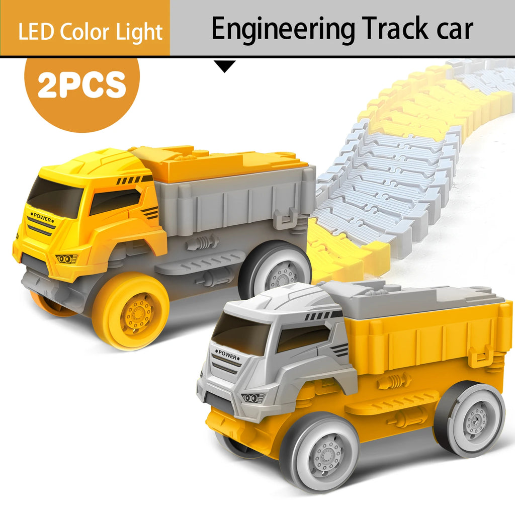 Children Electric Magical Flexible Track Toy Car Engineering Car Kids Educational Toys Train Toys for Children Birthday Gift