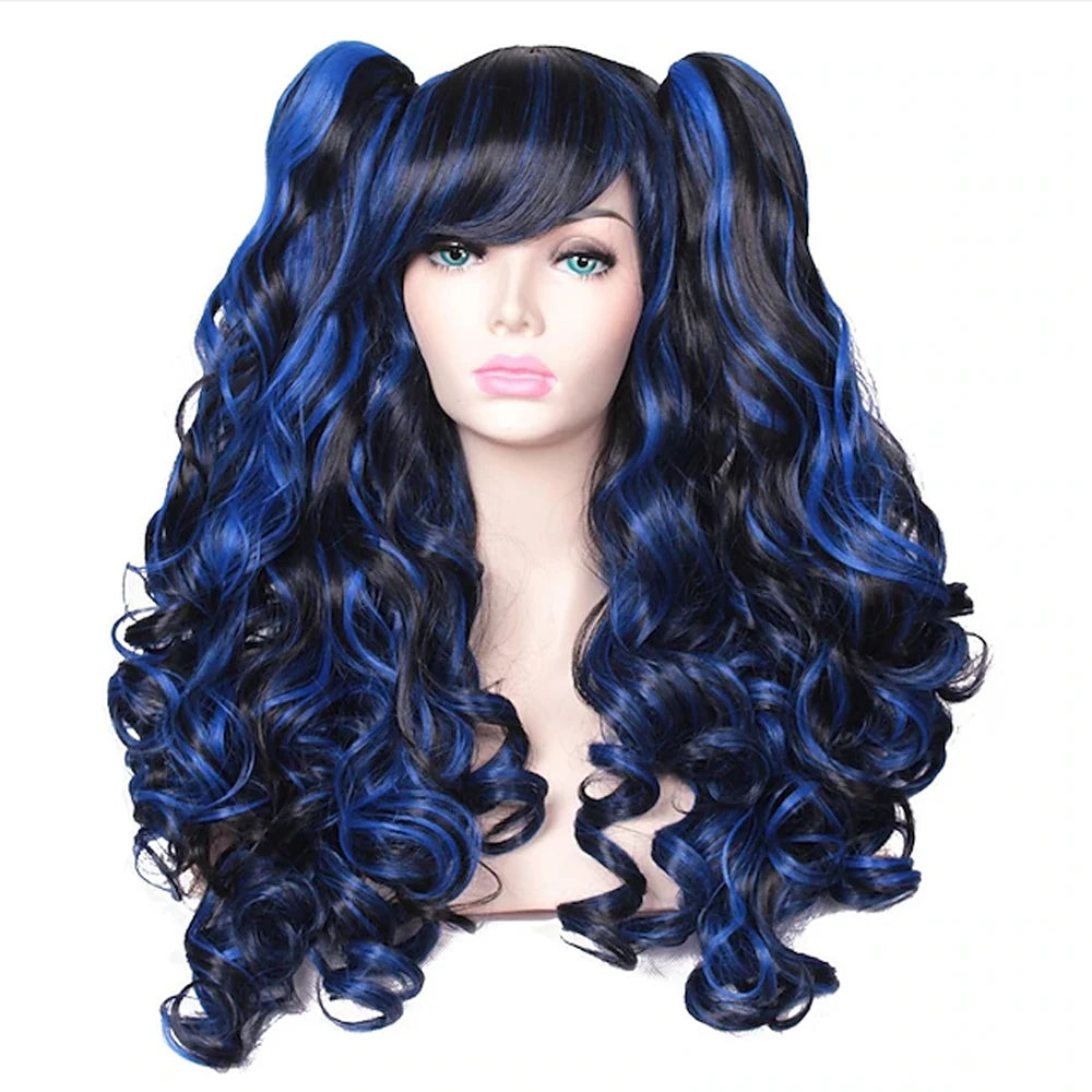HAIRJOY Women Synthetic Hair  Long Curly Cosplay Wig  Halloween Wigs for Party  with 2 Ponytails