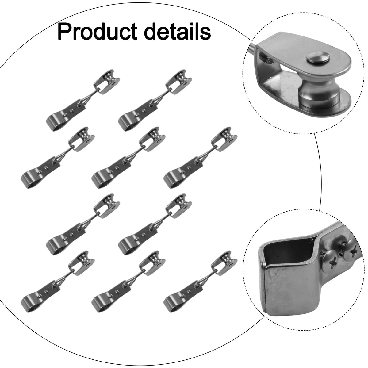 10pcs Pulley Hanging Pipe Clamps Wave Shade Sail Hardware For Indoor Pergolas Wave Canopy Shade Sail Installation Accessories