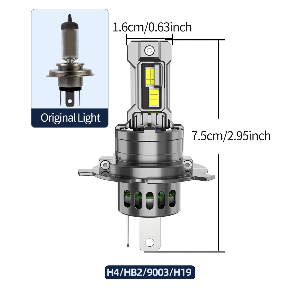 70W/Pair 6500K 3570 Chips H1 H3 H4 H7 H11 9005 9006 Highly Brightness Spotlights Turbo Fan No Destructive Installation Plug&play