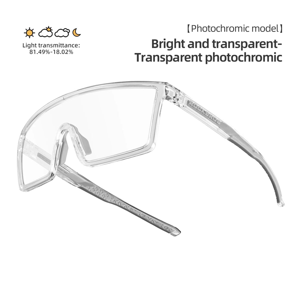 ROCKBROS Cycling Sunglasses Polarized Photochromic MTB Bike Road Windproof Eyewear Outdoor Sports UV400 Bike Lightweight Goggles