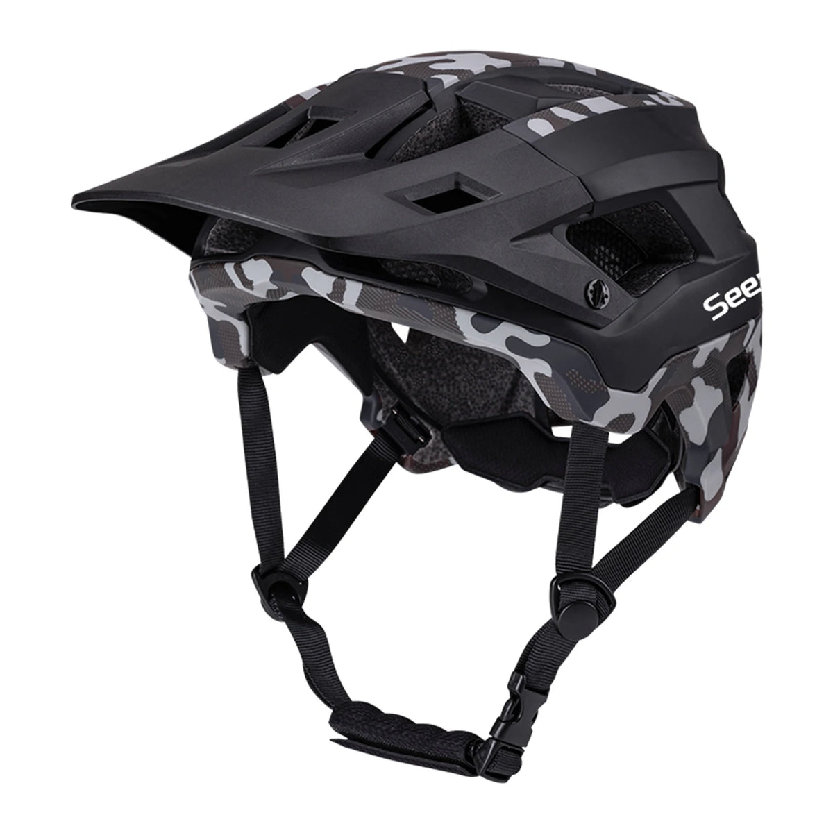 Seeker camouflage mountain bike helmet lightweight breathable road bike riding helmet bicycle outdoor riding protective equipmen