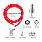 1.5 Meters Ball Lock Gas Line Assembly with Stainless Steel Carbonation Cap, Soda Corny Keg Dispenser PET Bottle Carbonation Kit