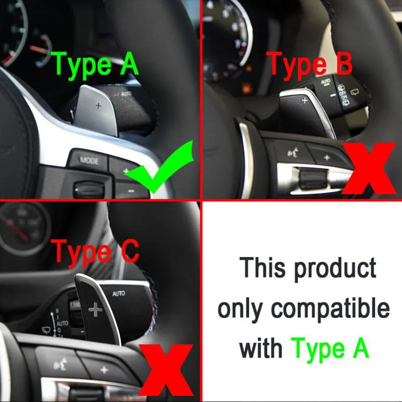 Aluminum Paddle Shifter Extension for BMW 3'G20/5'G30/6'G31/7'G11/8'G14/X3 G01/X4 G02/X5 G05/X6 Steering Wheel Paddle Shifters