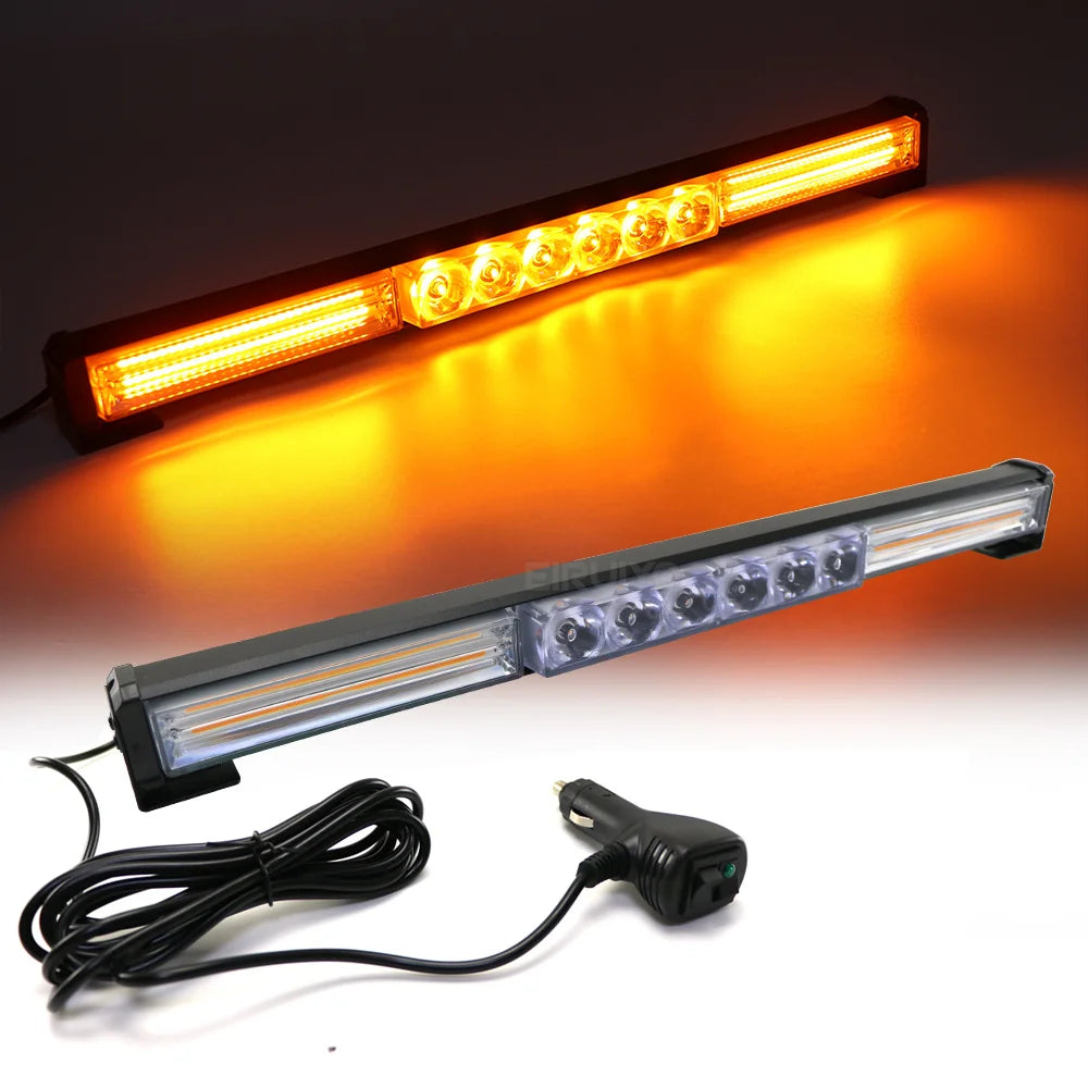 LED Emergency Strobe Warning Light Bar COB Traffic Advisor Lamp Amber or Amber/White