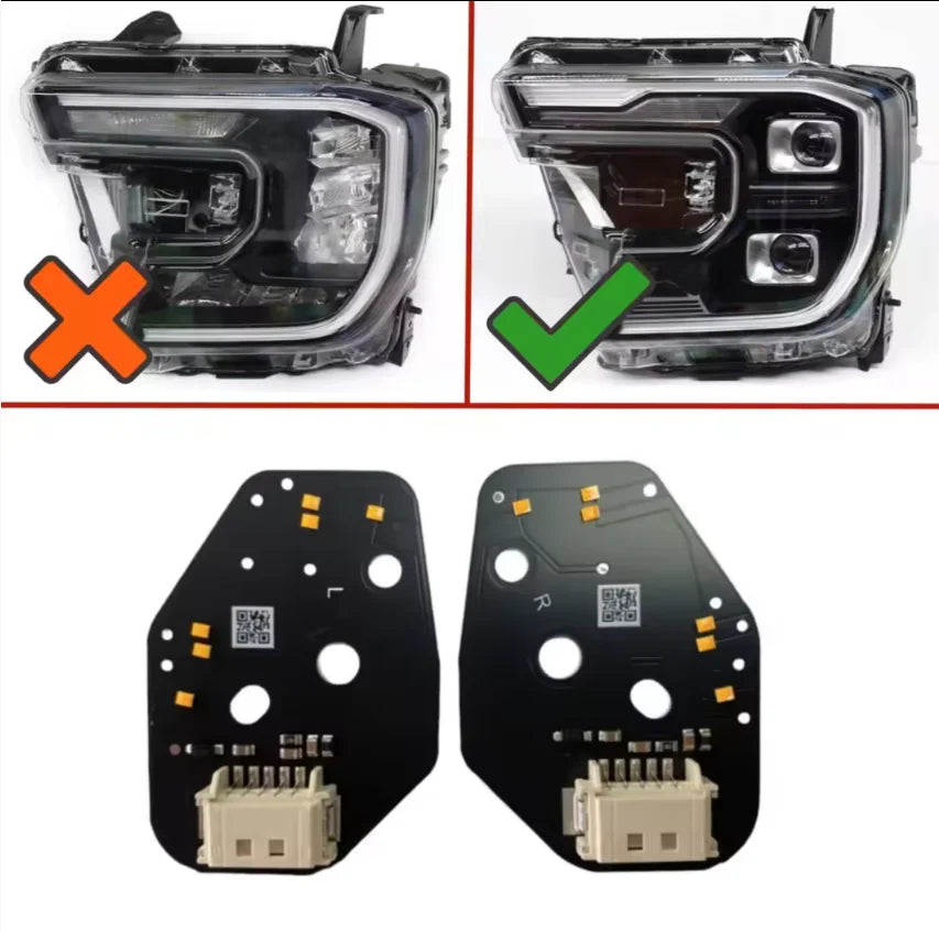 Yellow White Blue Amber Red Angel Eyes DRL LED Boards For Ford Ranger T9 Matrix 2024 2025 Daytime Running Light Chips Module