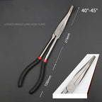 1pc 11-inch High Quality Long Nose Pliers with Curved and Straight Tips - Ideal for Industrial, DIY Applications and Car Repair