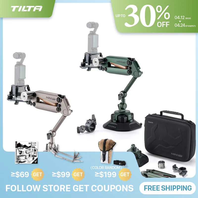 TILTA HDA-T15 Hydra Alien Mini Shock Absorbing Arm Car Shooting E-Suction Cup For DJI Osmo Pocket 4 Pocket 3 for insta360 X4