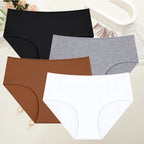 4Pcs/Set Comfort Cotton Panties Women High Waist Briefs Seamless Underwear Breathable Underpants Plus Size Panty S-2XL Intimates