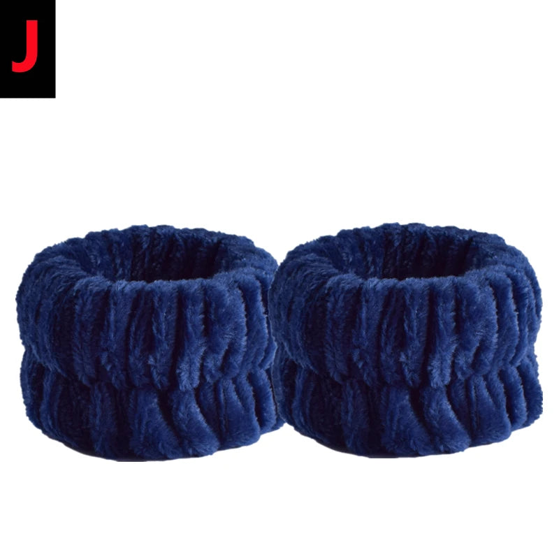 4/2PCS Wrist Washband Microfiber Wrist Wash Towel Band Wristband Scrunchies Wash Face Absorbent Wrist Sweatband Women Headband