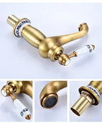 Luxury Basin Bath Faucet European Retro Single Handle Antique Bronze for Cold and Hot Water Sink Mixer Tap Mixer