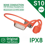 IPX8 True Waterproof Bluetooth 5.4 Swimming Diving Bone Conduction Headphone 32GB MP3 Player Summer Sports Cycling Music Headset