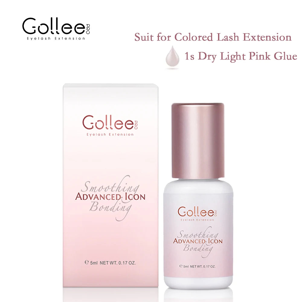 Gollee Eyelash Glue 0.5s Fast Dry Low Humidity Eyelashes Extension Glue Black Hypoallergenic Strong Lash Glue Waterproof Makeup