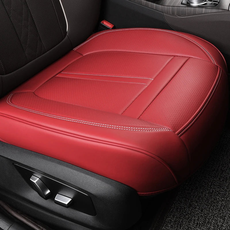 1PCS Nappa Leather Car Seat Cover Full Wrap Bottom Car Seat Cushion Durable Anti-Slip Driver Car Seat Protector Accessories