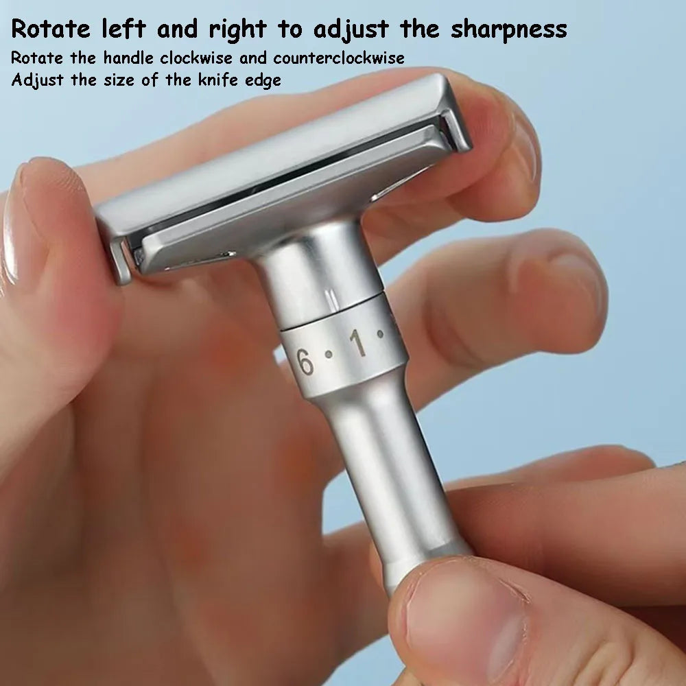 Barbershop Accessories Men's Shaving Machine Manual MEN'S Double-Edged Razor 1-6 Settings Beauty Tool Razor
