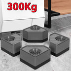 4pcs Washing Machine Anti Vibration Pads Adjustable Feet, Gray ABS+Rubber