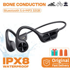 Bone Conduction Wireless Headphone IPX8 Waterproof Swimming Headset Bluetooth 5.4 32GB RAM MP3 Player HIFI Music Sports Earphone