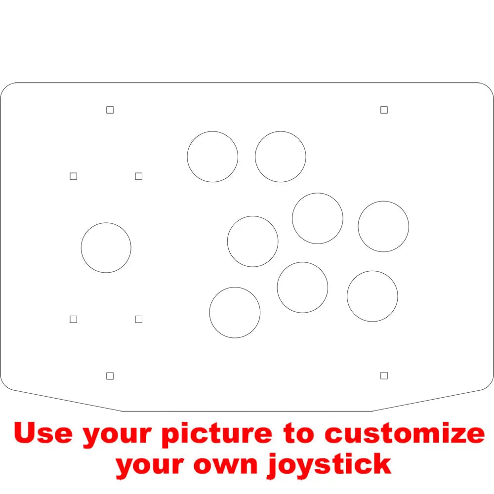 RAC-K500C 8 Buttons Hole Acrylic Artwork Panel Flat Case DIY Arcade Joystick Kits