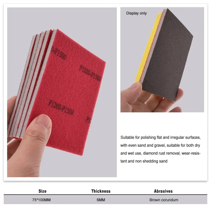 75*100MM Ultra Fine Wet Dry Sanding Sponge Blocks 10/20Pcs Assorted Grit 120-3000 Washable Reusable for Polishing Abrasive Tools