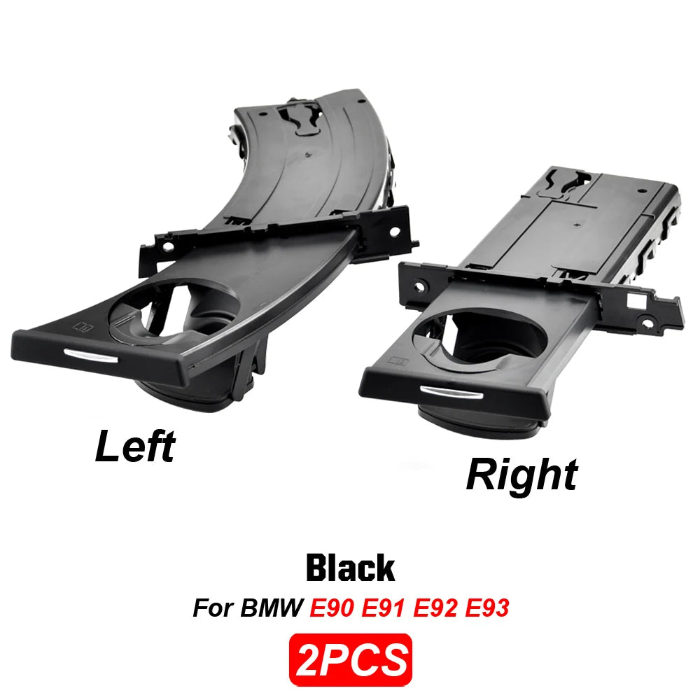 Retractable car cup holder for BMW 3 Series E90 E91 E92 E93, left/right, black/beige/grey