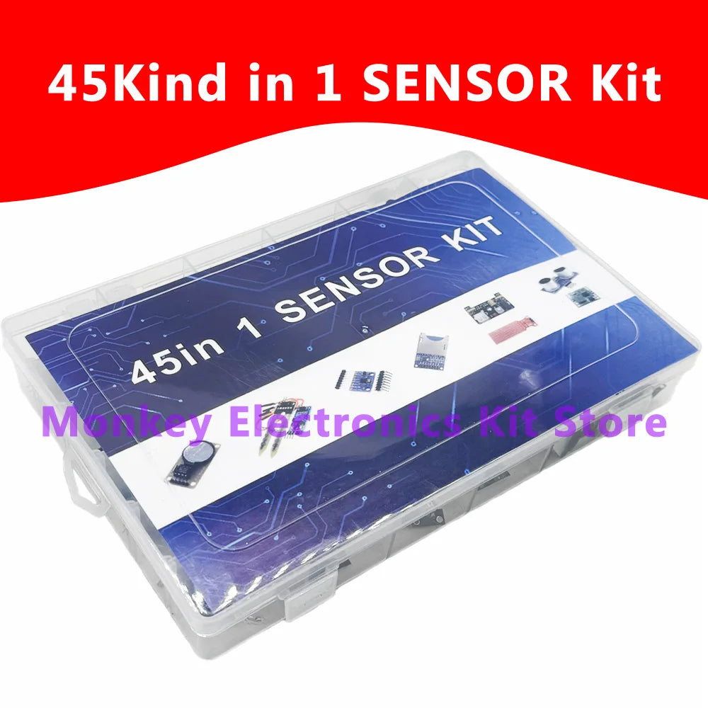 45 in 1 Sensors Modules and  16 Kinds Starter Kit For Arduino Raspberry Pi , Better Than 37 in 1 With Box DIY UNO R3 MEGA2560