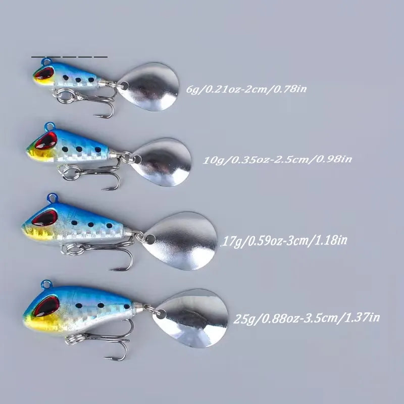 5/6pcs Mini VIB With Spoon Fishing Lures 6g 10g 17g 25g 2cm Lure Fishing Tackle Pin Crankbait Vibration Spinner Sinking Bait
