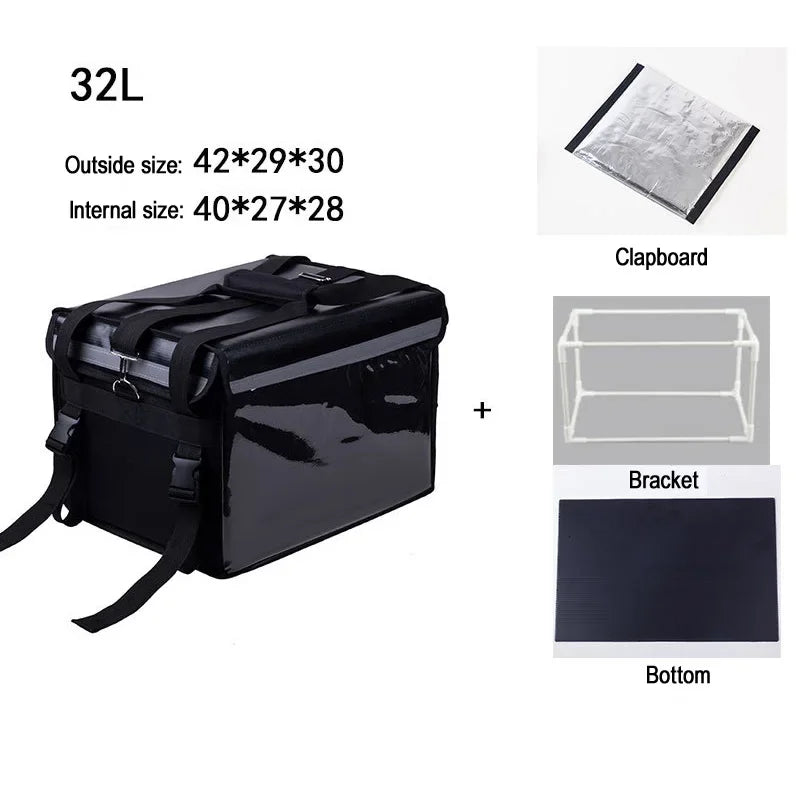 32L Extra Large Cooler Bag Car Ice Pack Insulated Thermal Lunch Pizza Fresh Food delivery Container Refrigerator