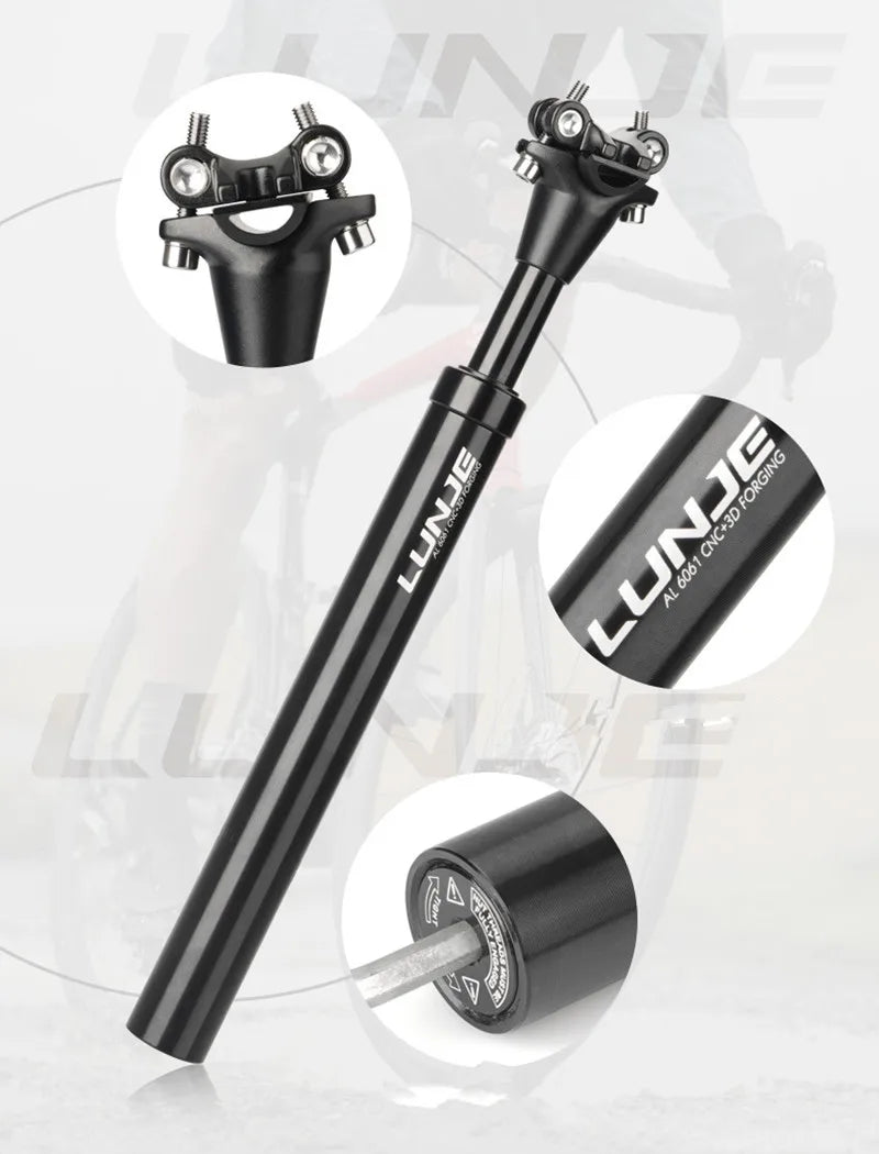 MTB Shock Absorb Seatpost 27.2/30.9/31.6mm Bicycle Seat Post 45mm Travel Road Bike Seat Tube Aluminum Alloy 350 Cycling Seatpost