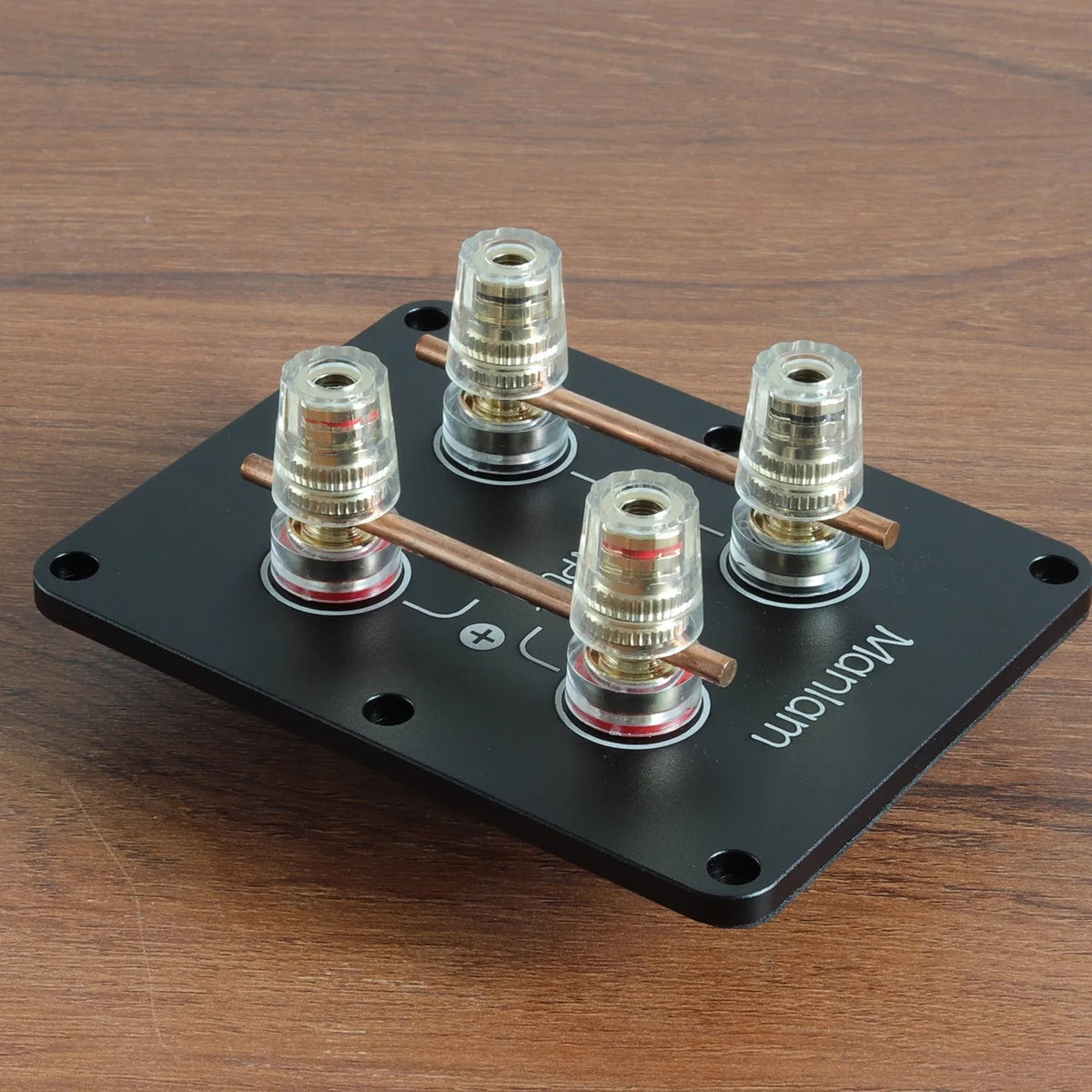 1PC GHXAMP 4-Way Speaker Terminal Cup, Pure Gold-Plated Copper, Bi-Wire Capable, 122x96mm