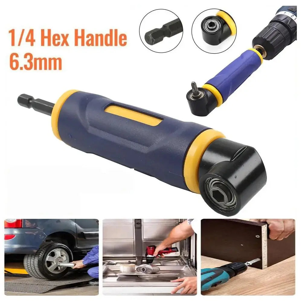 90 Degree Right Angle Extension Screwdrive Multi Purpose Metal Right Angle Drill Adapter Blue Electric Tool