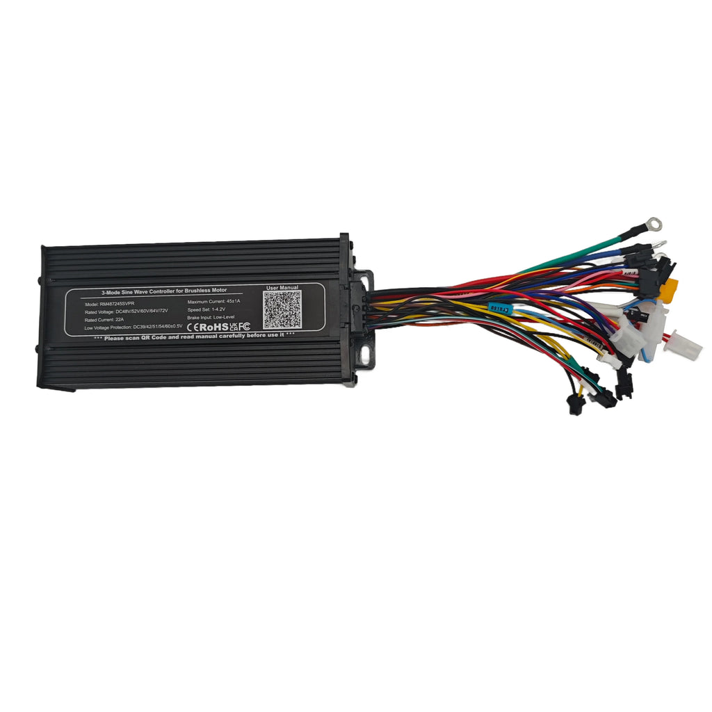 48V-72V 45A 3-mode Sine Wave ebike Controller with/without Display for 1000W-2880W Motor
