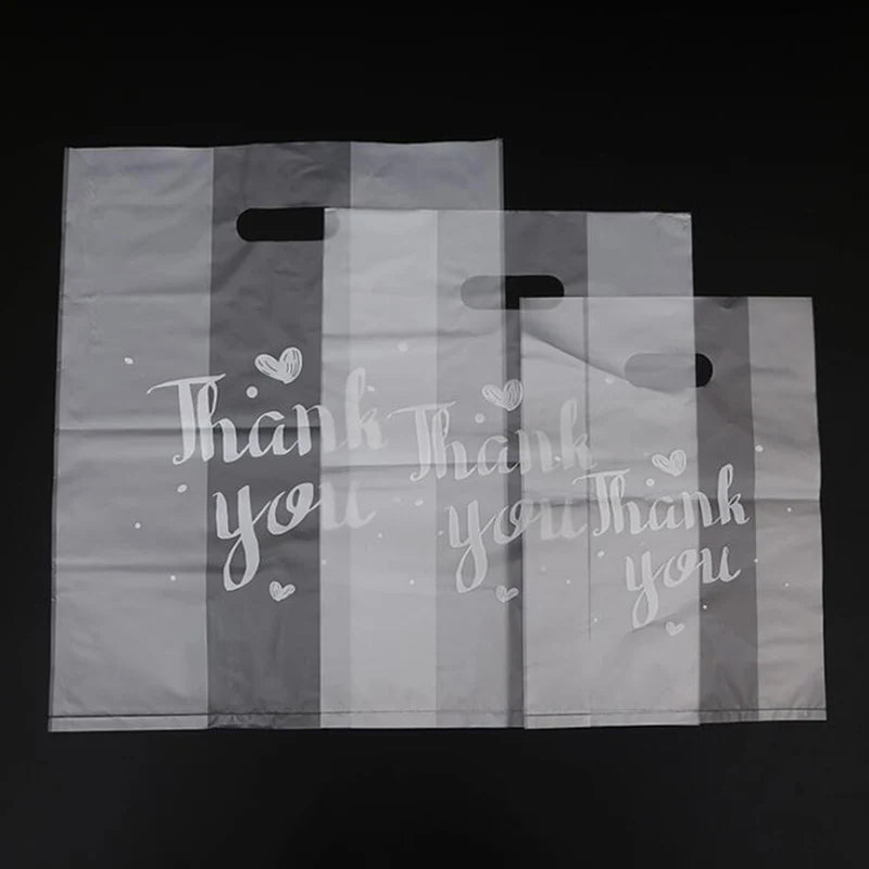 50pcs Thank You Plastic Candy Gift Bags Shopping Bags Wedding Wrapping Bags