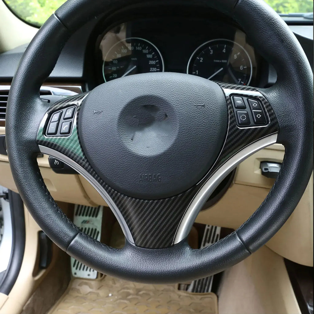 cheya Car Steering Wheel Button Decoration Frame Trim for BMW 1 3 Series E82 E84 E87 E90 E92 E93 2004-2012 Interior Accessories